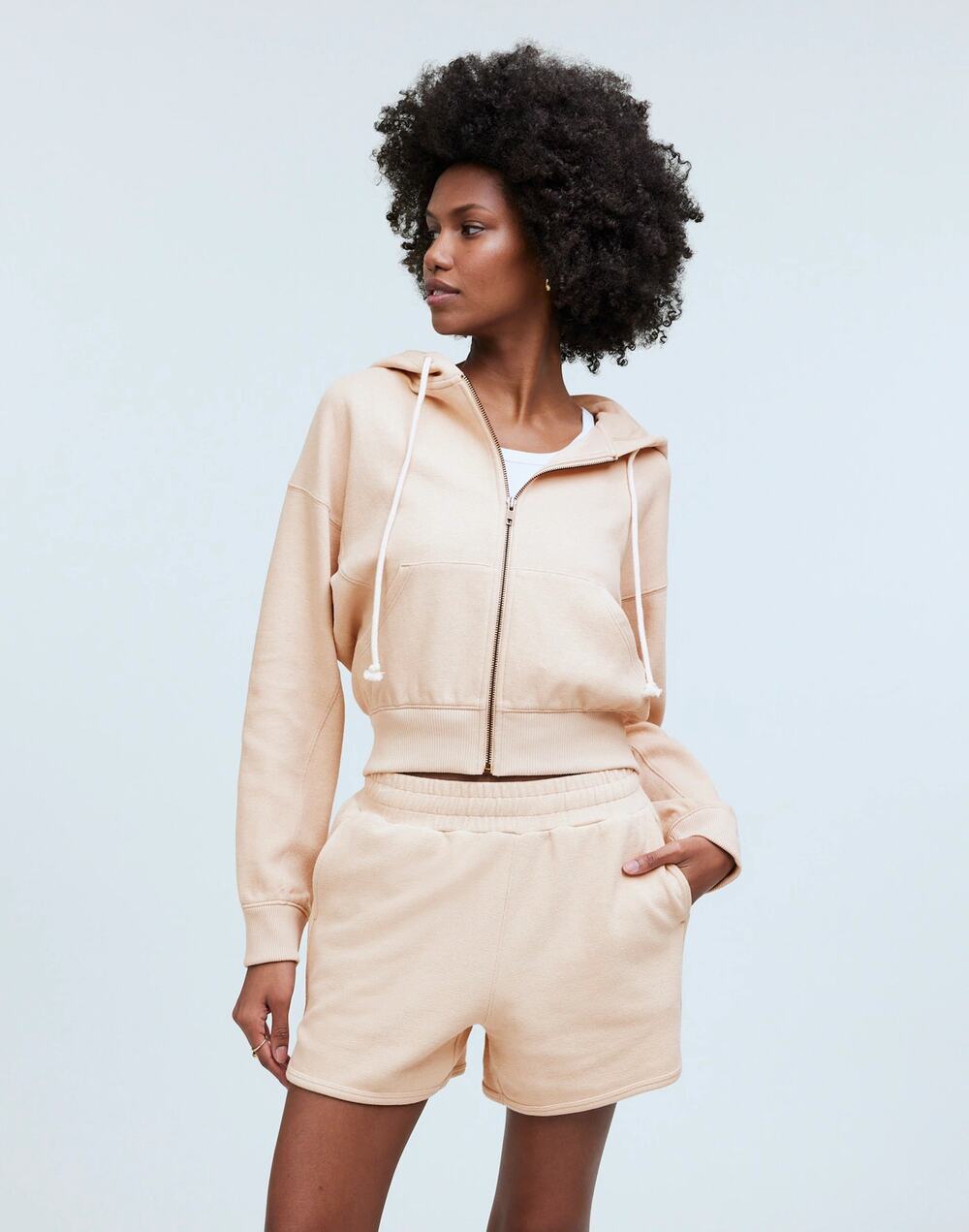 Madewell Zip Front Casual Hooded Sweatshirt: Botanical Dye Daffodil S NWT